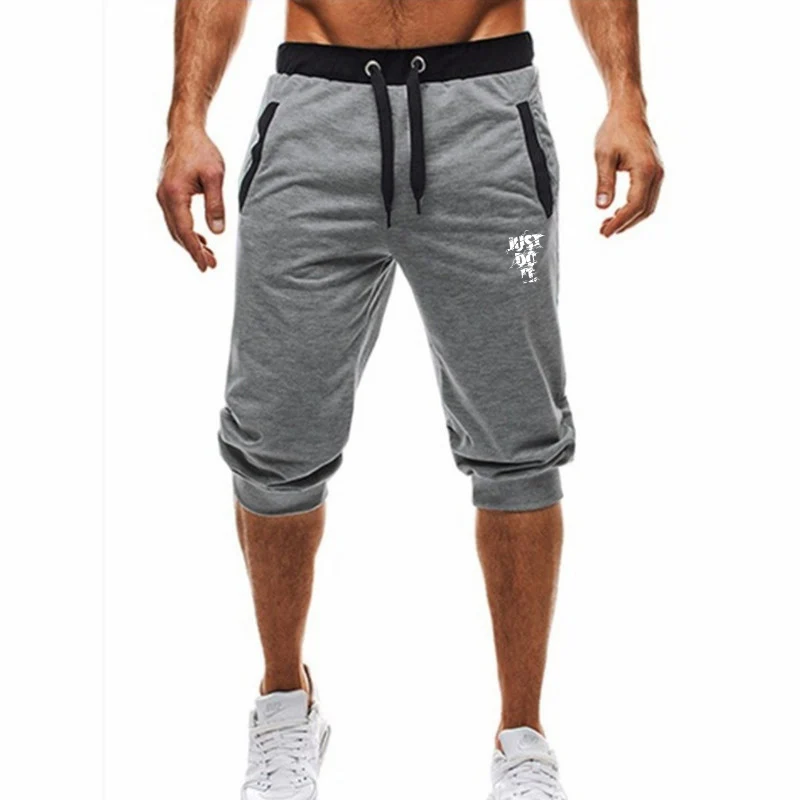 

2019 new summer brand men's jogging sports thin section cotton shorts men's large size bodybuilding shorts men's fitness short