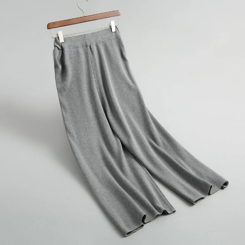 J745 New women fashion solid color elegant sweater pants ladies slim