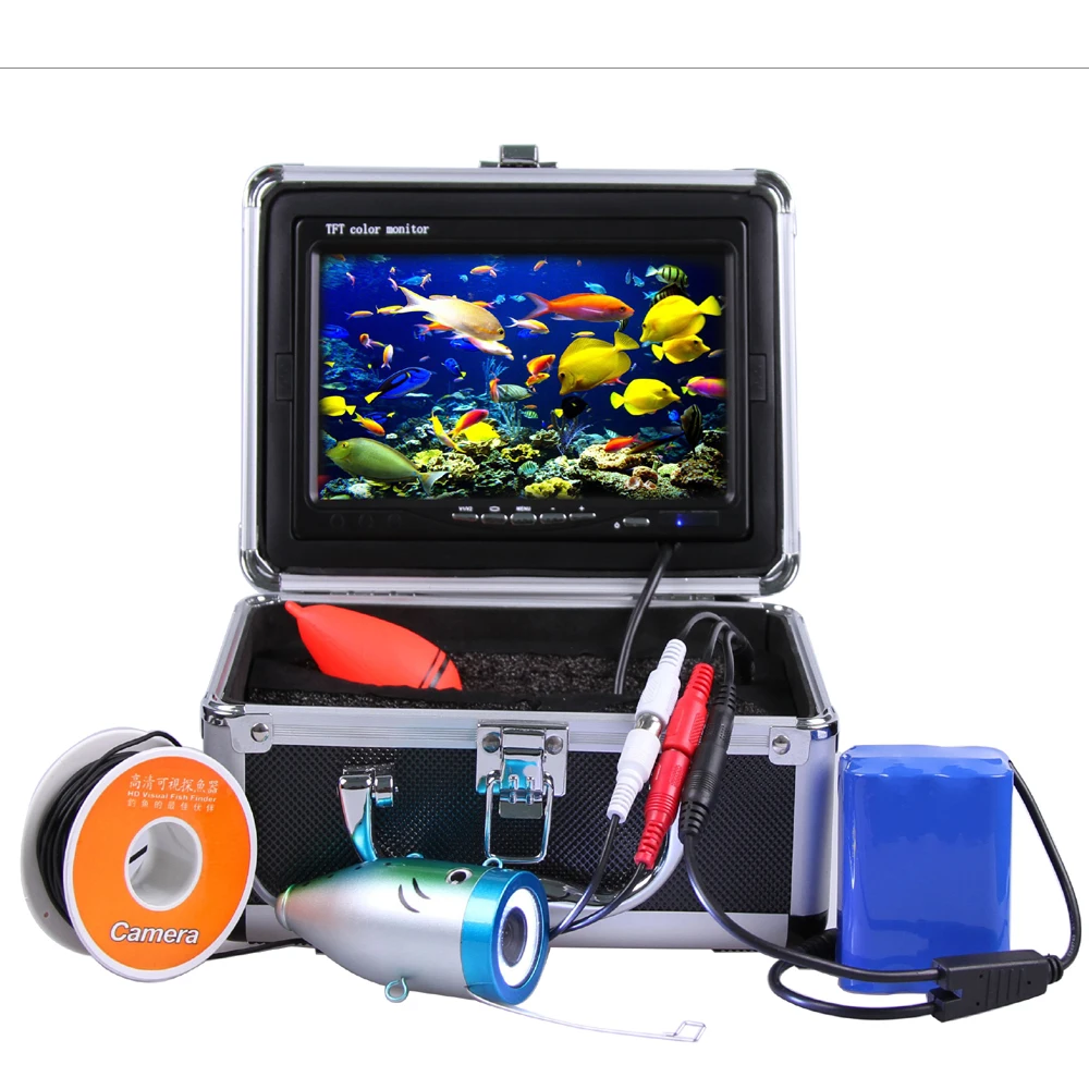  Underwater Fishing Camera Kit with 15meters Depth Cable & 7Inch LCD Monitor & OSD Menu & Portable S
