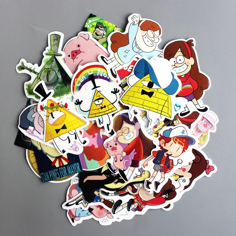 TD ZW 25Pcs/lot Funny Anime Gravity Falls Sticker For Car Laptop Luggage Skateboard Motorcycle Decal Kids Toy Sticker