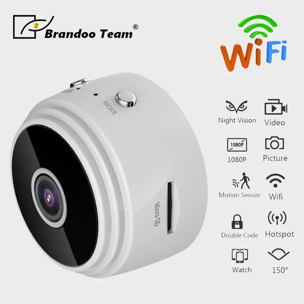 Мини Wifi камера IP носимая 1080P HD H.264 для тела беспроводная обнаружения движения мини