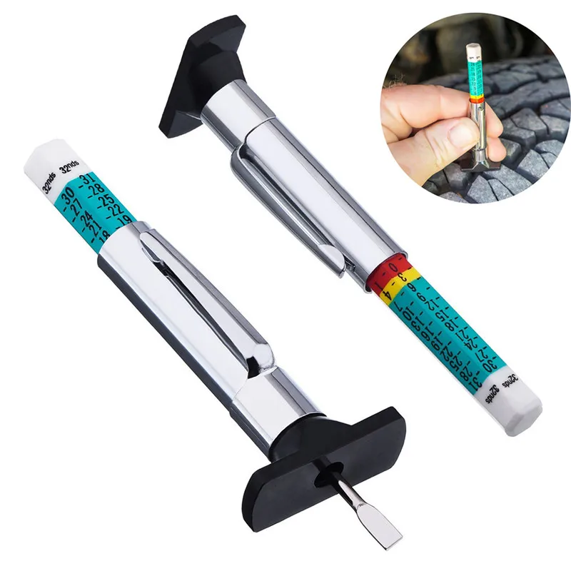 Car Tire Depth Gauge Tester Color Tyre Tread Metric Gage Motors