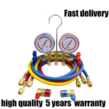 Горный-R134a латунный манометр набор с муфтами R134a R12 R22 R404a A/C Манометр набор со шлангом для дома/Aut