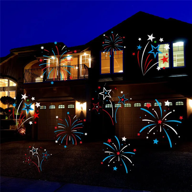 Garland Lights Outdoor Projector Snowflake Projector Christmas Halloween Projection Stage Light Luces De Navidad 35DC36