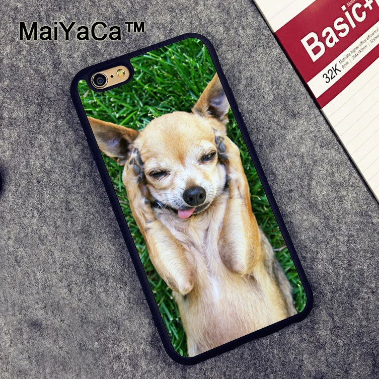 

MaiYaCa Cute Chihuahua Pattern Soft Rubber Phone Cases For iphone 7 8 6 6S Plus X XR XS MAX 5 5S SE Cover Coque
