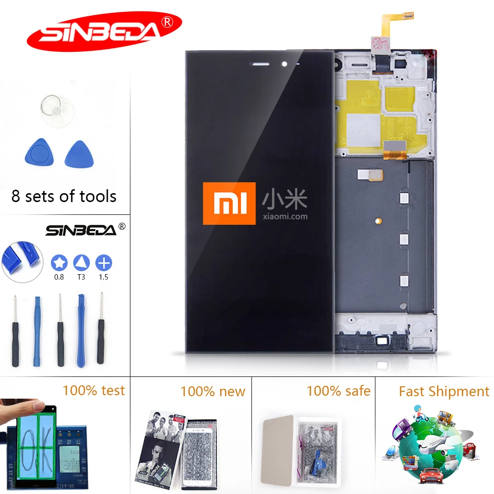 

5.0''Original Display For XIAOMI Mi3 LCD Touch Screen Digitizer With Frame for Xiaomi Mi 3 LCD M3 Display Replacement
