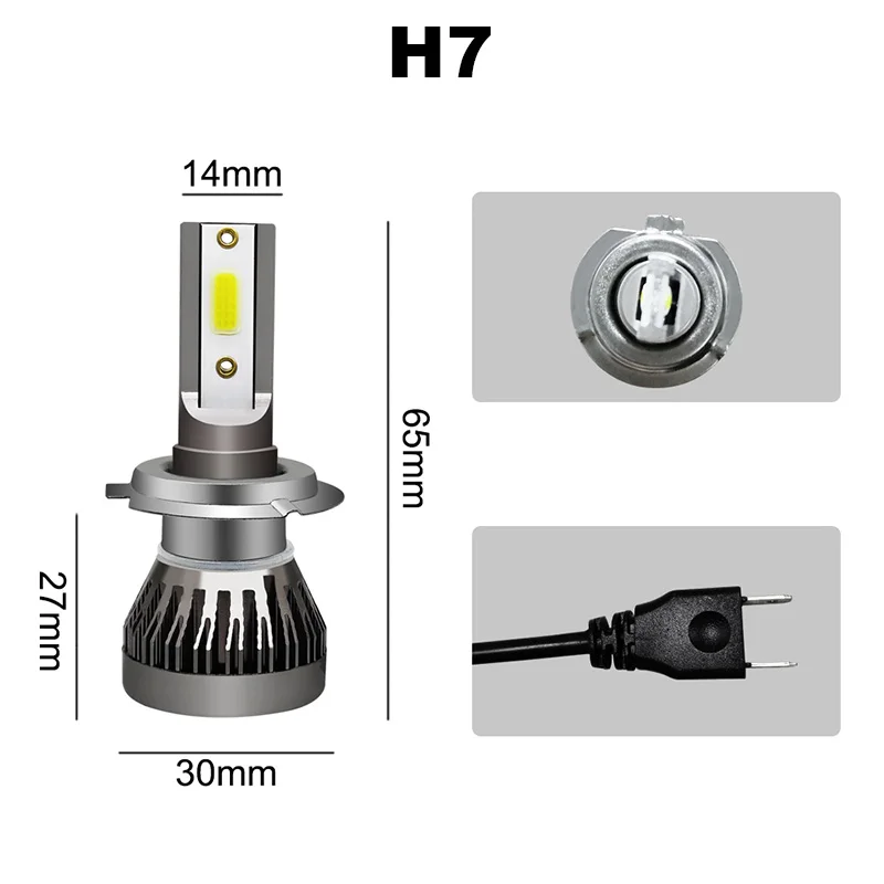 TF30 2 шт./лот автомобильный светильник H4 H7 H1 H11 H9 H8 HB3 9005 HB4 9006 HB2 9003 HB1 9004 12 V/24 V светодиодный головной светильник автомобильных ламп