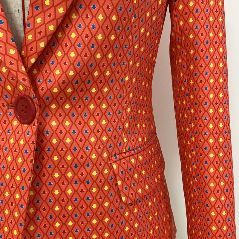 Высокое качество Новая мода Deesigner подиумный костюм набор женский очаровательный цветочный клетчатый пиджак на одной пуговице брюки костюм