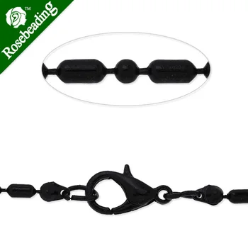

2x4mm black Plated bamboo Brass Chain with Lobster Clasp, 24'' length,finished/necklace chain,sold by 20pcs/lot-D1577