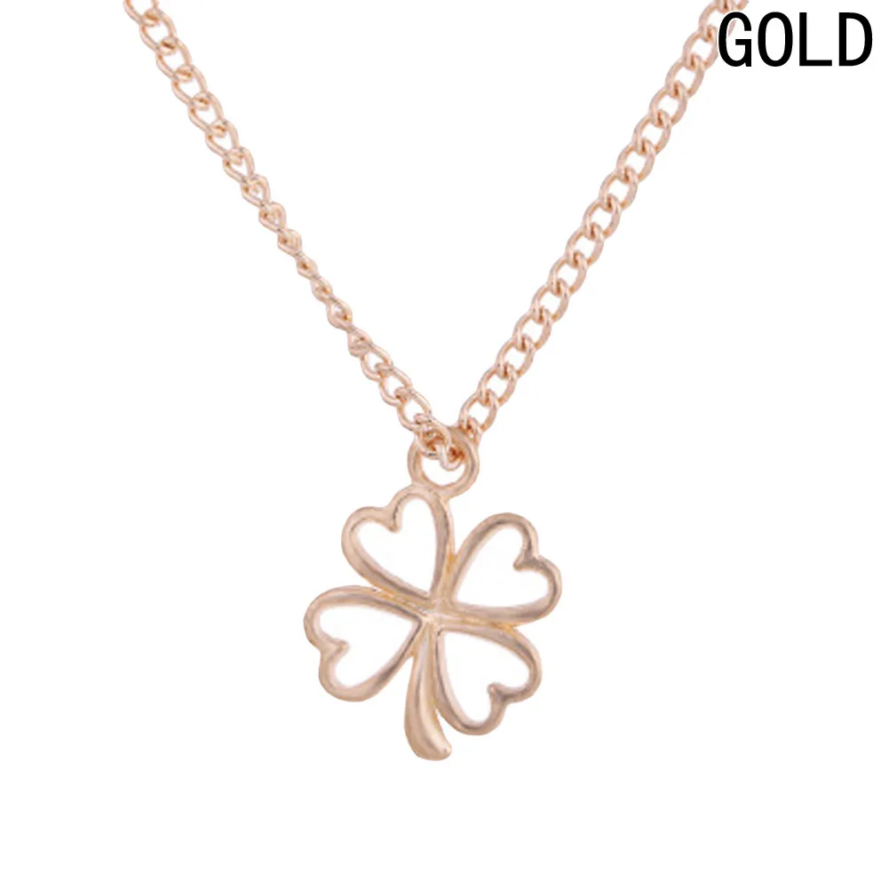 Fashion Gold Color Four Leaf Clover Pendant Necklace For Women Long ...