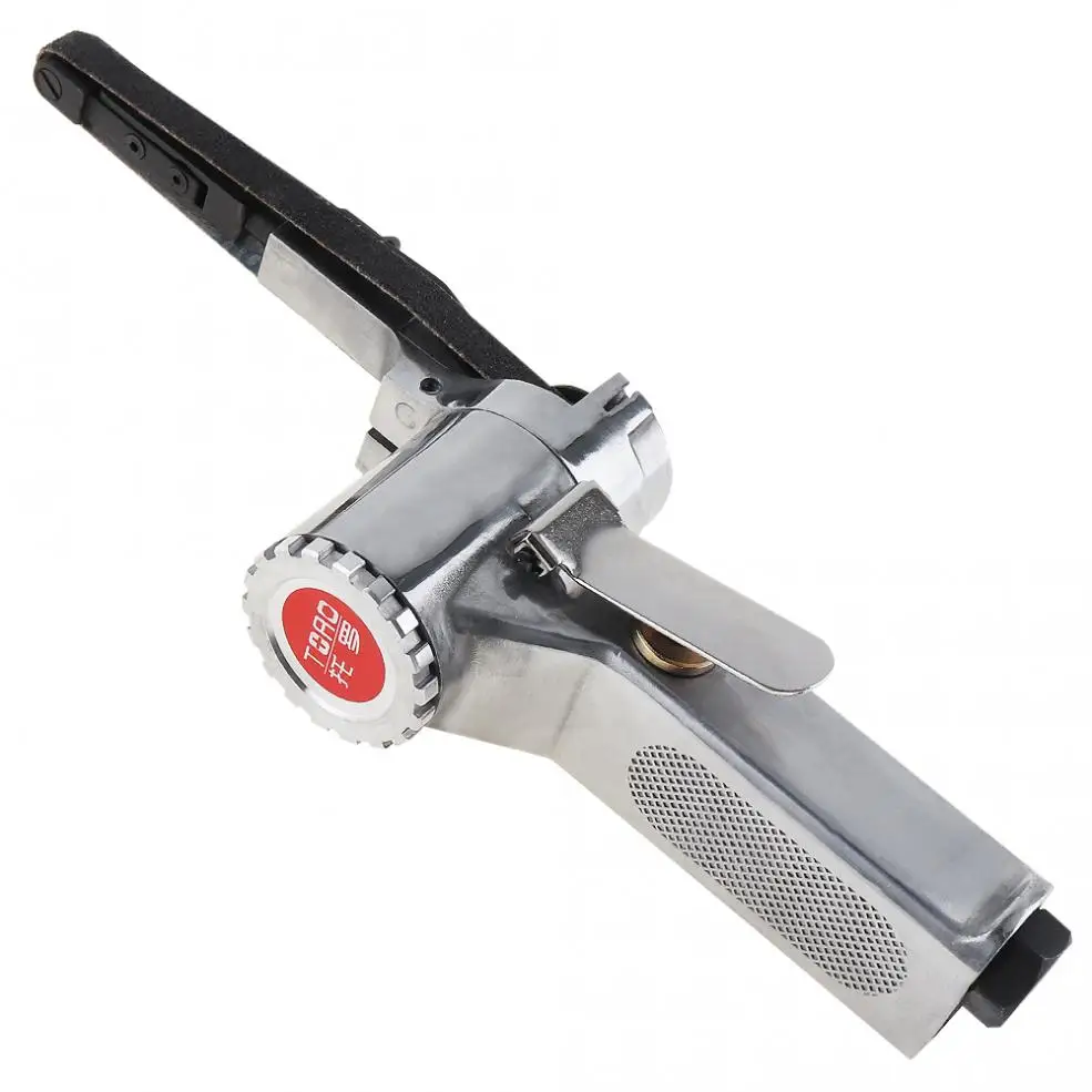 10mm Pneumatic Air Belt Sander (10x330mm) Drawing Machine Polishing Grinding Die-casting Aluminum Tools with 2pcs Sanding Belts