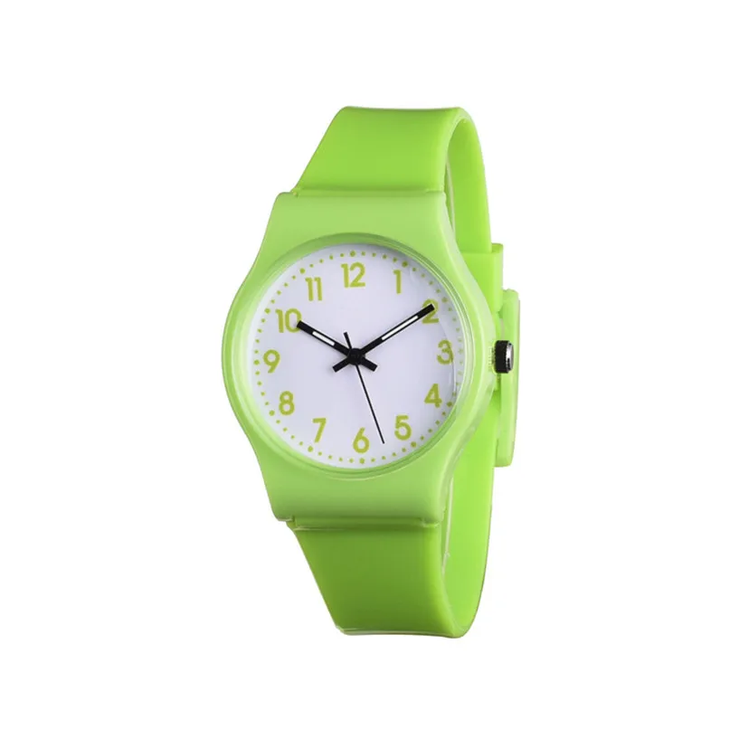 11,11 женские креативные модные простые часы маленькие свежие мягкие женские часы для отдыха relojes mujer#1020 - Цвет: Зеленый