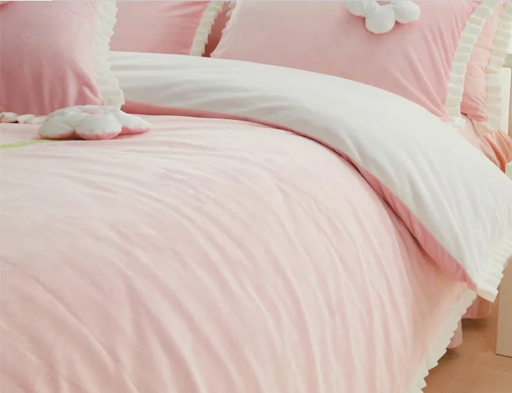 Pastoral Flannel Comforter Bedding Set Queen Export Qualityl Bed