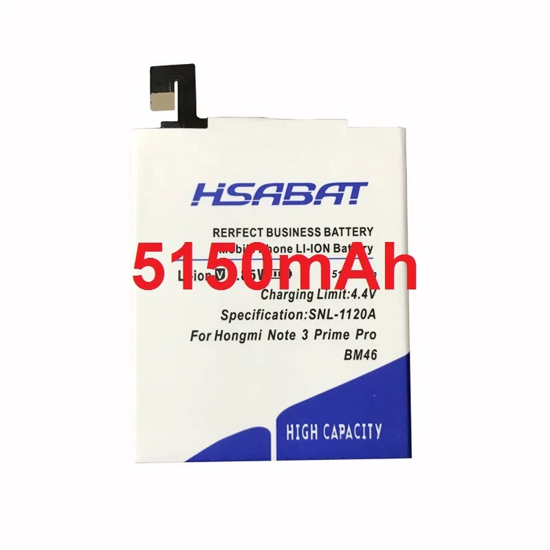 imágenes para HSABAT BM46 5150 mAh Para Xiaomi Redmi Nota 3 Batería de Repuesto para hongmi Nota 3 Prime Pro Teléfono Móvil-En Stock imágenes para HSABAT BM46 5150 mAh Para Xiaomi Redmi Nota 3 Batería de Repuesto para hongmi Nota 3 Prime Pro Teléfono Móvil-En Stock