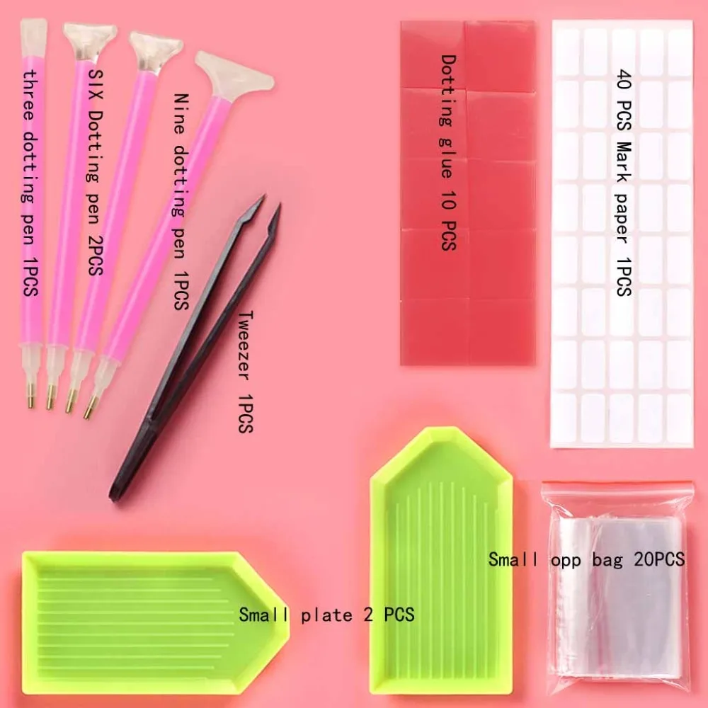 126/127/128 Piece Diamond Painting Tool And Accessory Kit - Storage Box,  Roller, Drill Pen and More