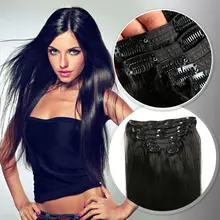 Clip in Brazilian Virgin Hair Natural Black Beauty Tic Aplique Tic Tac Cabelo Humano 120-160g Ali Beauty Hair Black Friday Deals
