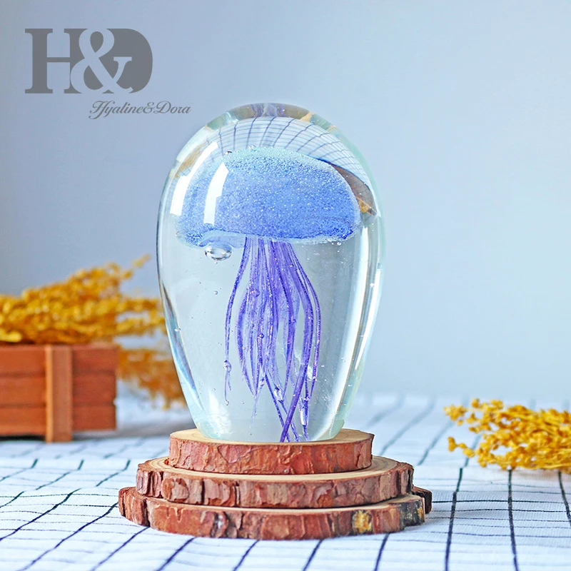 H& D 4,5 дюймов ручная выдувная стеклянная Медуза пресс-папье домашний декор стеклянная Медуза Minature Статуэтка стекло ремесло подарок для дома и офиса