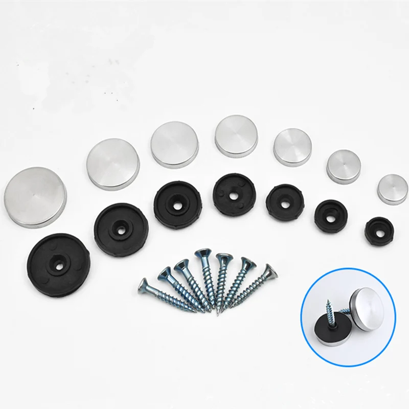 100 sets Stainless Steel Mirror Screw Cap Decorative screw caps covers