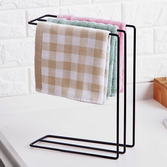 Multi Function Vertical Iron Desktop Towel Rack Bathroom Countertop Multi Function Vertical Iron Desktop Towel Rack Bathroom Countertop Storage Organizer Drain Drying Kitchen