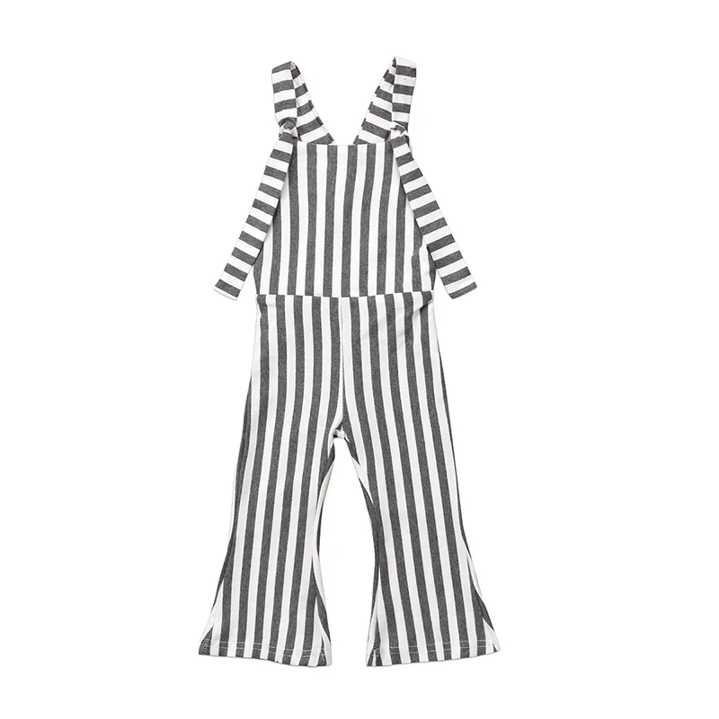 

New Toddler Kids Baby Girl Striped Brace Pants Overalls Sleeveless Back Cross Jumpsuit One Pieces Bib Pants Clothes