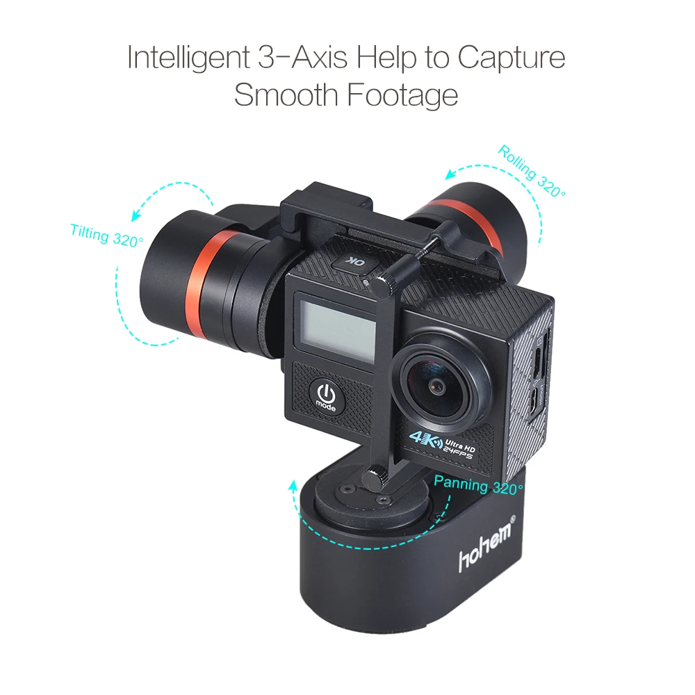 Hohem XG1 носимых Gimbal Bluetooth Управление 3 оси стабилизатор для GoPro 7 6 4/5/сеанса Yi 4k Lite/SJCAM действие Камера vs WG2X