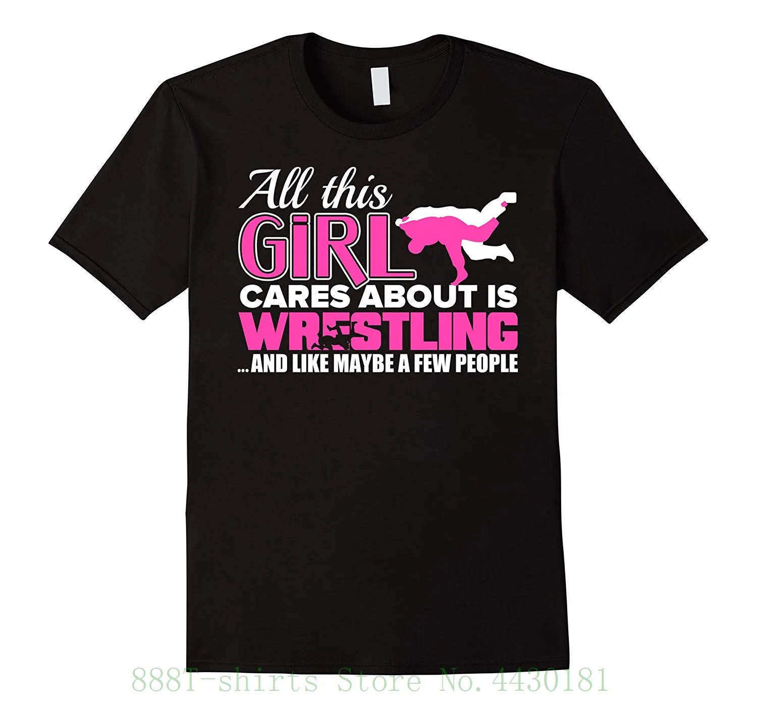 

Women's Tee Wrestling T Shirt For Women And Girls - This Girl Cares Abou 2018 Summer Women Novelty