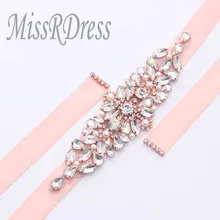 MissRDress жемчуг пояс невесты розовое золото Кристалл Свадебный Пояс стразы свадебный пояс для женщин официальные платья JK892