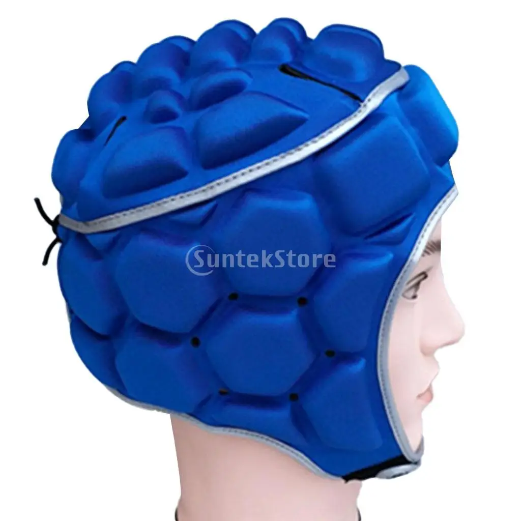 Adult Men's Professional Adjustable EVA Padded Soccer Football Helmet Rugby Goalkeeper Head Guard Protector Hat Gear Equipment