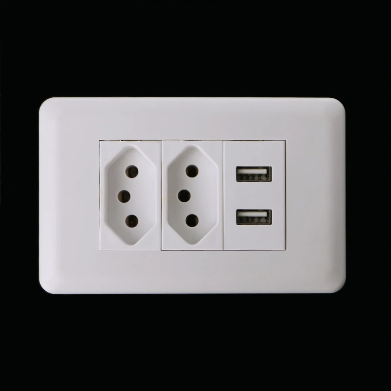 15A настенный двойной Стандартный адаптер питания два порта USB зарядное