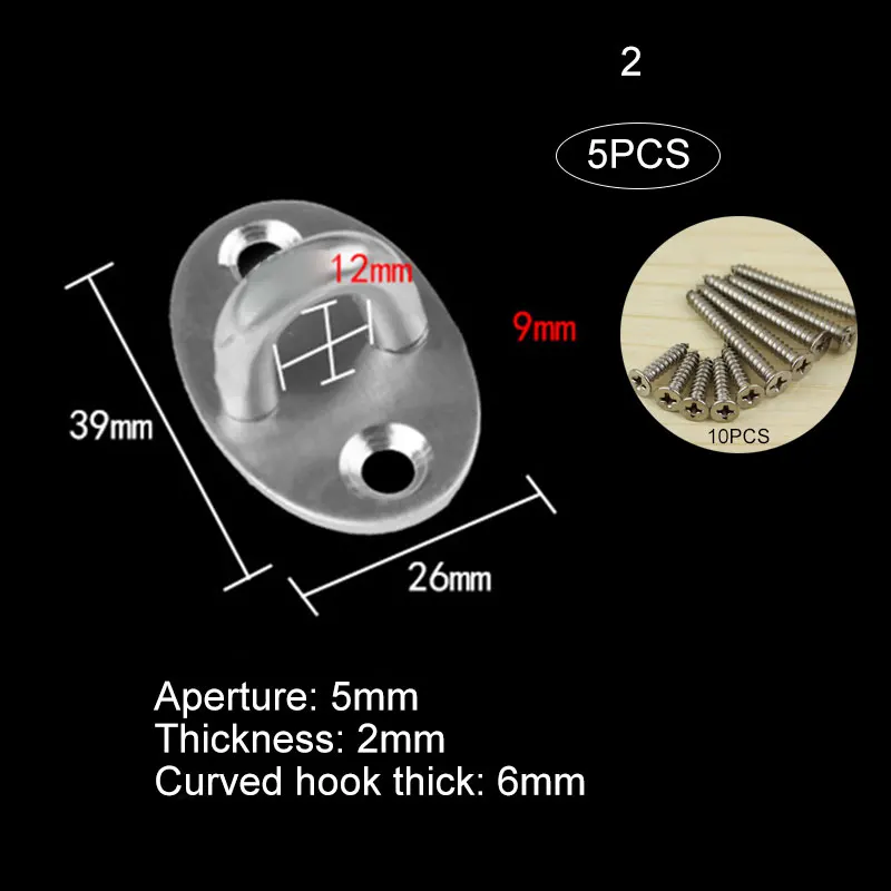 5 шт. подставка-держатель для глаз из нержавеющей стали с крючками u-образные винты с крючком для монтажа на стене вешалка#1 - Цвет: S with 10 screws