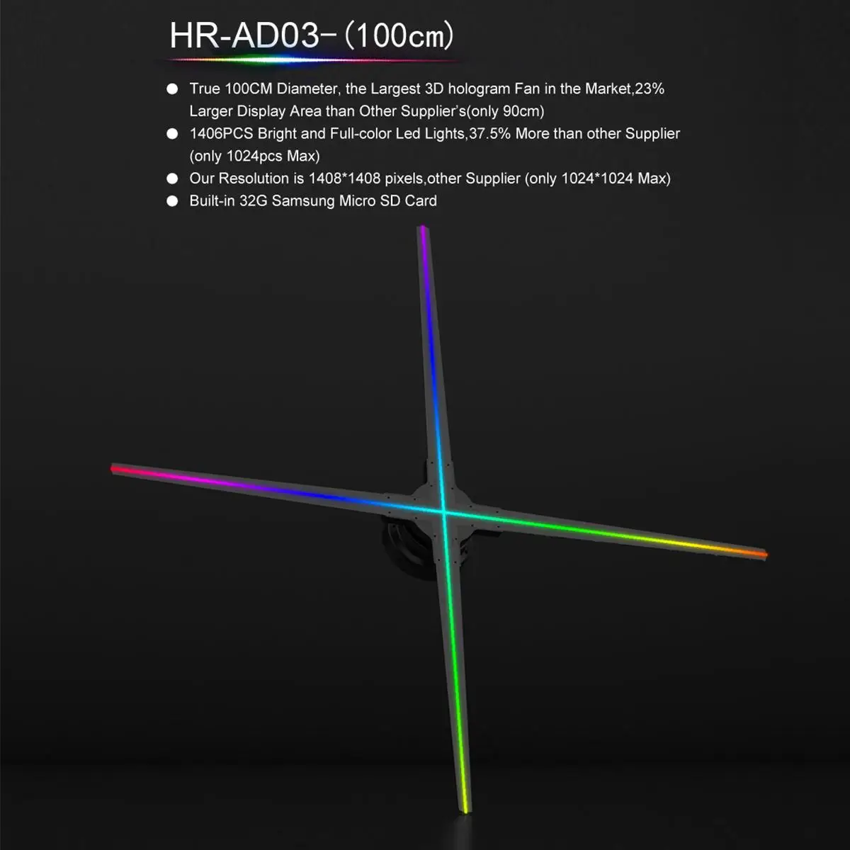 Upgraded 100CM Wifi 3D Holographic Projector Hologram Player LED Display Fan Advertising Light APP Control for holiday shop Upgraded 100CM Wifi 3D Holographic Projector Hologram Player LED Display Fan Advertising Light APP Control for holiday shop