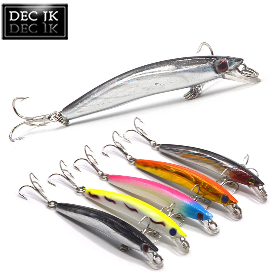 5PC Floating Plastic Hard Minnow Fishing Lure Artificial Fake Bait Swimbait Trolling Crankbaits Wobblers Saltwater Lures Tackle (9)