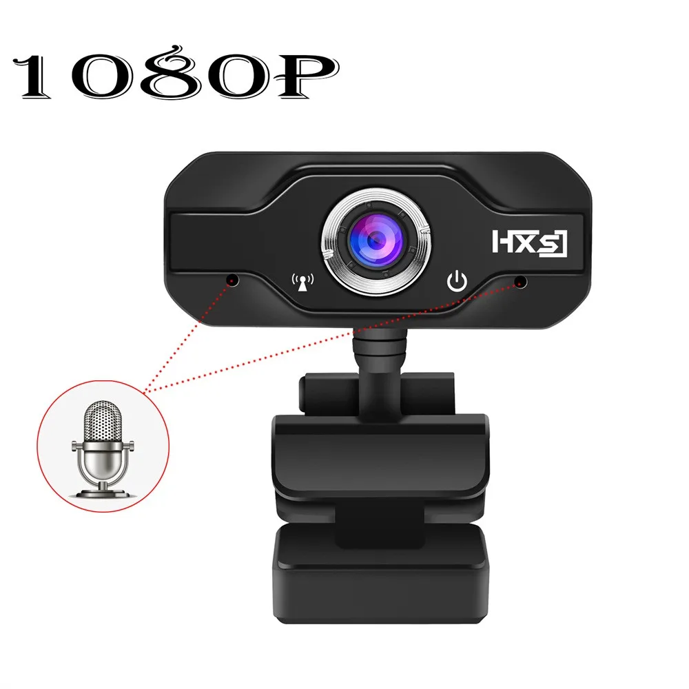 

HXSJ S60 1080 HD Megapixels USB2.0 Webcam Camera with Dual-MIC Clip-on for Computer PC Laptop Dropshipping
