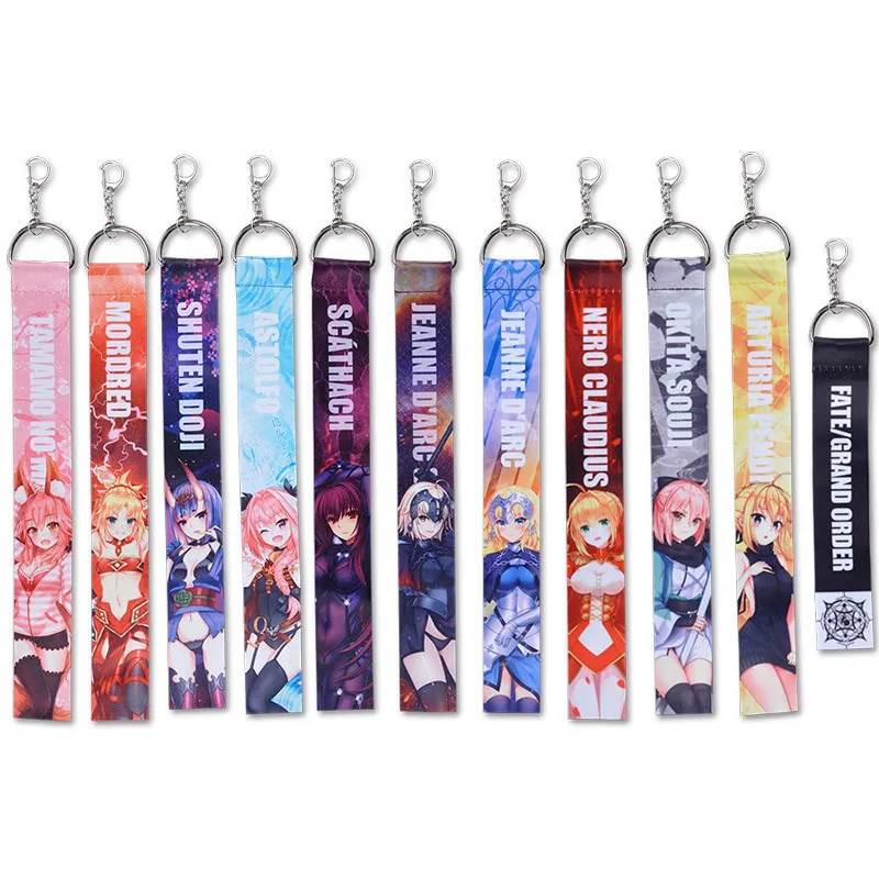 

Anime Fate Grand Order Anime Cartoon FGO Saber Nero Astolfo Tamamo no Mae Ribbon Keychain Keyring Halloween Cosplay Keychain
