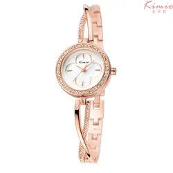 Kimio оригинальный Лидирующий бренд часы для женщин четыре лист горный хрусталь кристалл дамы ювелирные браслеты кварц-часы reloj mujer2016