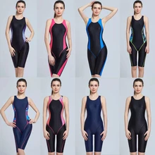 Женский купальный костюм, цельный, sharkskin, соревнование по колено, женский купальник, спортивный тренировочный, купальный костюм с нагрудной накладкой