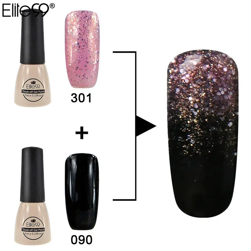 

Elite99 New Arrival UV Nail Gel Factory Direct Easy Chameleon Gradient Soak Off Gel Polish Kits Set Need Nail Brush