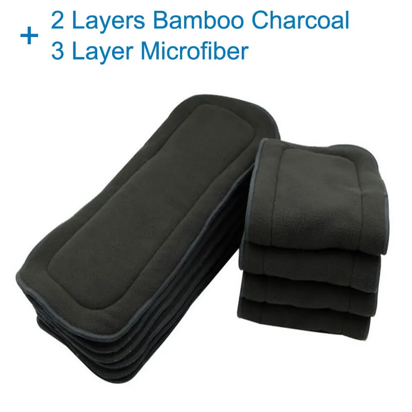 5 Layers Bamboo Charcoal Washable Diaper Liner for Baby Cotton