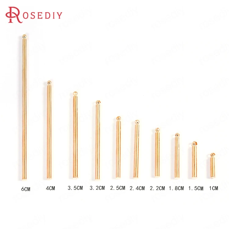 20 шт длина от 1 см до 6 см позолоченные латунные круглые стержни Подвески Diy ювелирные изделия серьги аксессуары