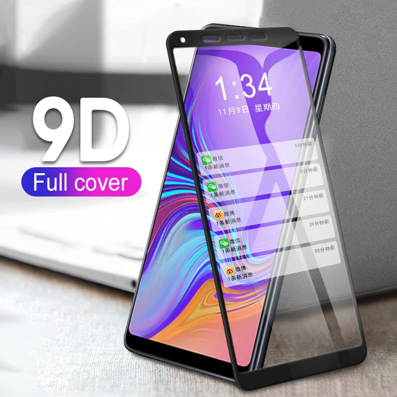 9D 2 шт полное покрытие из закаленного стекла для samsung Galaxy A9, Защита экрана для Galaxy A6 A8 J4 J6 Plus J8 A7 A9 9D пленка