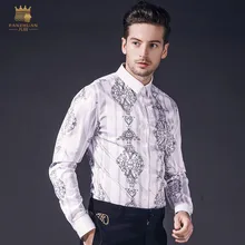 Fanzhuan,, новинка, Мужская Весенняя модная повседневная тонкая рубашка с длинными рукавами в стиле барокко, роскошная рубашка 812022