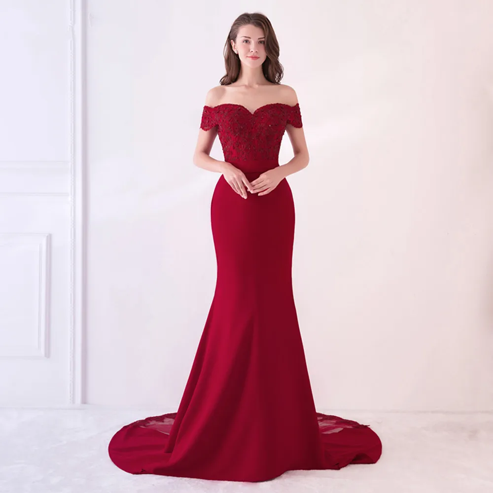 ERINBESS Robe De Soiree Mermaid Navy Blue Long Prom Dresses Party Elegant Vestido De Festa Long Evening Gown 2019