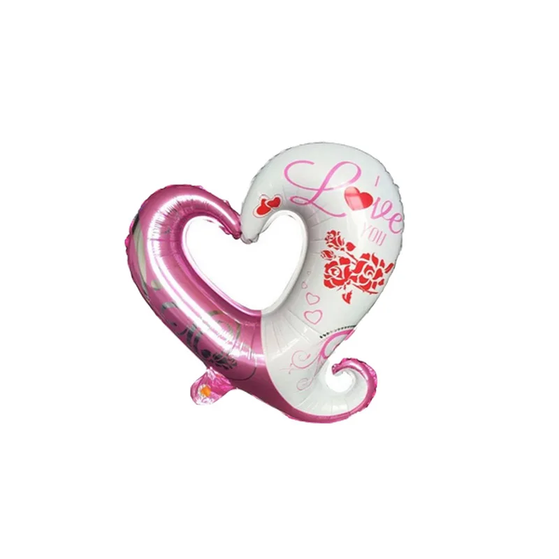 Свадебные шарики Жених и невеста поцелуй воздушные шары из фольги Love надувной воздушный шар с гелием на День святого Валентина, Свадебные Воздушные шары для украшения - Цвет: heart pink