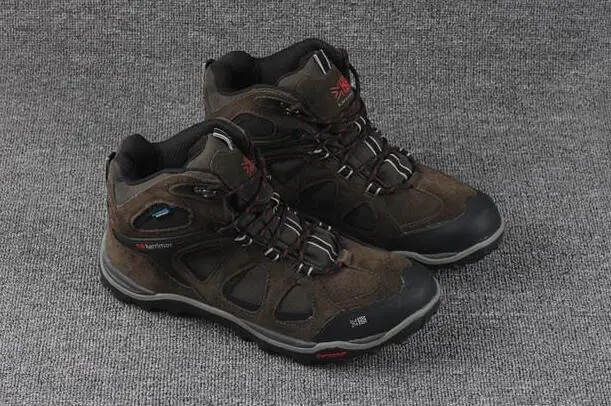 

Men women professional outdoor trekking shoes genuine leather waterproof breathable walking boots walking camping shoes Karrimor