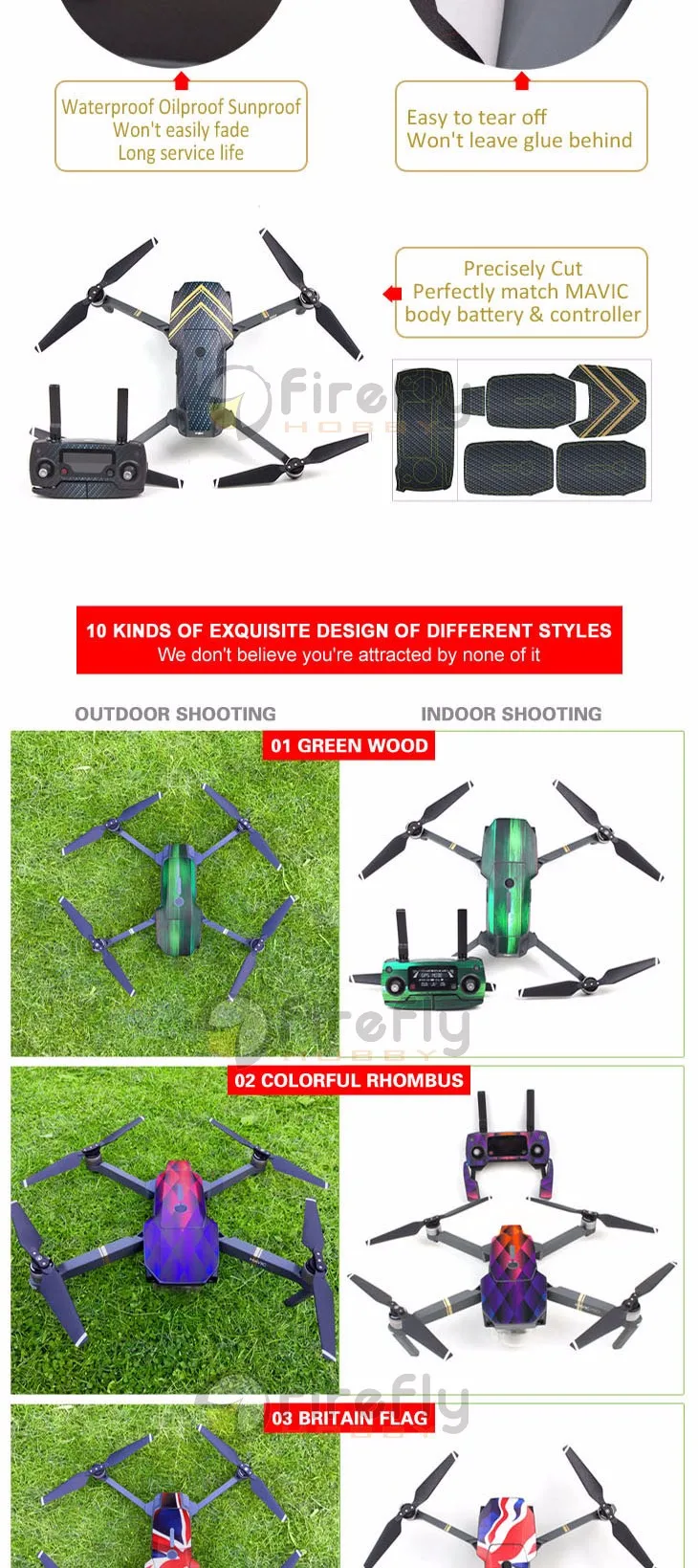 Sunnylife водонепроницаемый кожи наклейки обертывания наклейки для DJI MAVIC PRO Drone аксессуары наклейки