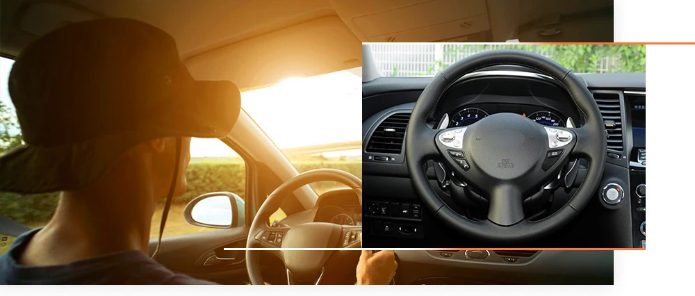 Cobertura de Volante para Infiniti Mewant Preto Camurça Sintética Fx35 Fx37 Fx50 Qx70 Nissan Juke Maxima 370z Sentra sv fx 9 Capas p direção