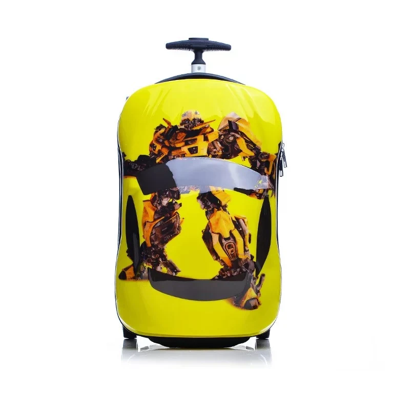Дети Аниме суперкар мальчик игрушечная тележка чемодан детские милые багаж на колесах девочек мультфильм тележки чемоданы путешествия багаж - Цвет: Цвет: желтый