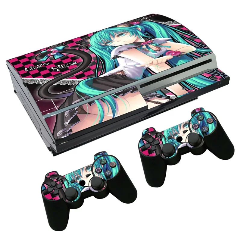 Hatsune Miku наклейка для PS3 Fat playstation 3 консоль и контроллеры для PS3 Skins Наклейка виниловая пленка