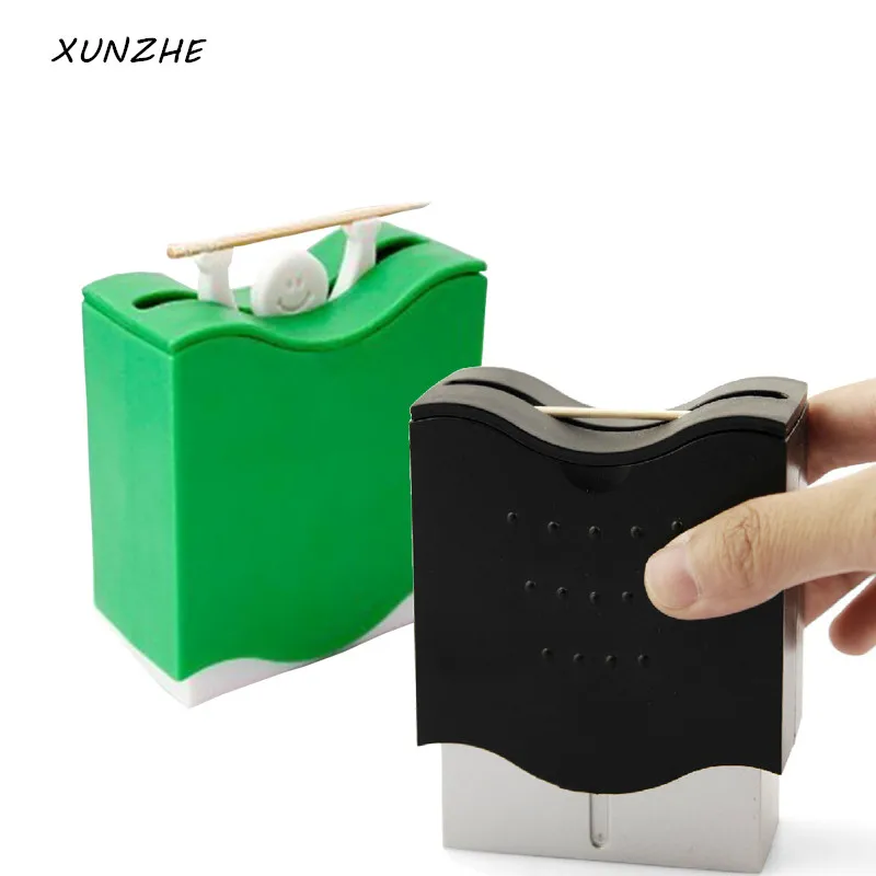 

Creative a strongman Plastic Automatic Toothpick Holder Toothpick Box Dispenser Bucket Home Bar Table Accessories Popular