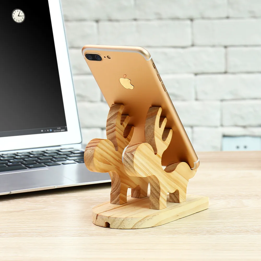 KISSCASE Telefon Halter Stehen Für iPhone 11X7 8 Elch Holz Handy Stehen Für iPad Tablet Ständer Sch
